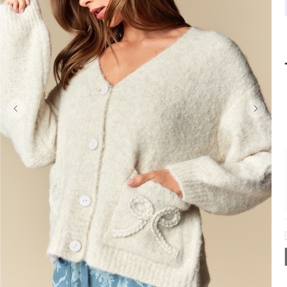 Rareraw “ Elsa “ Rareraw Braided Bow Sweater Cardigan 95A - Picture 4 of 6